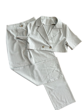 Light Grey-Green Two Piece Set: Size 6